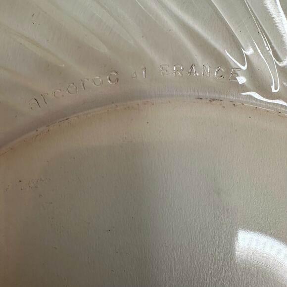 Vtg Arcoroc Pink Swirl Salad Plates 7 3/4"  France Depression Rosaline Set/4 - Picture 4 of 7